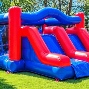 Castillo Doble Tobogán Star Wars montado para una fiesta en Alcorcón
