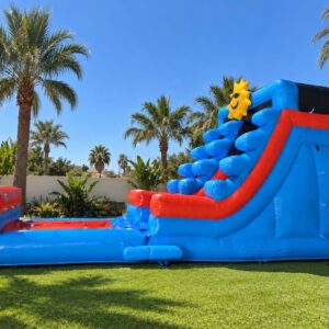 Tobogán Acuático Sol con Piscina montado para una fiesta en Alcorcón
